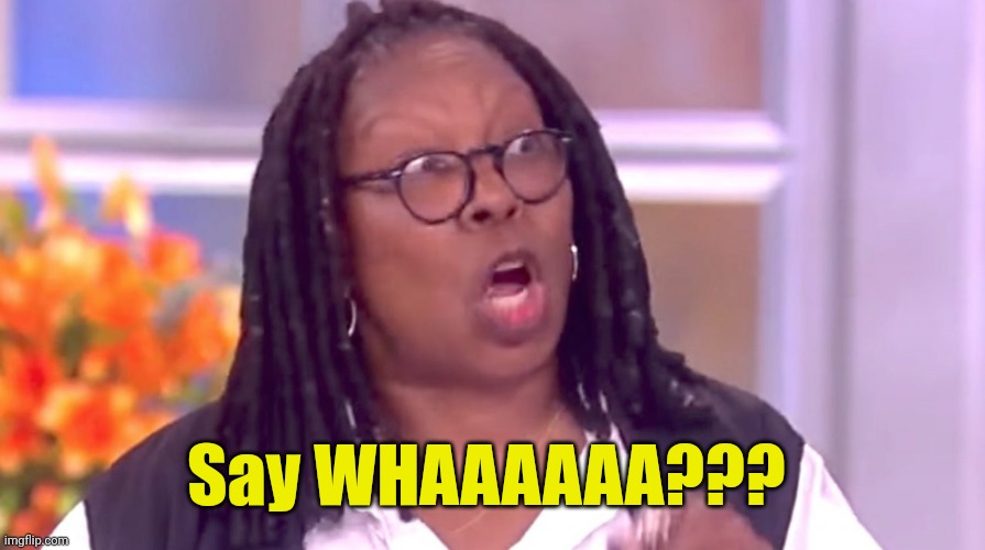 Deranged Whoopi | Say WHAAAAAA??? | image tagged in deranged whoopi | made w/ Imgflip meme maker