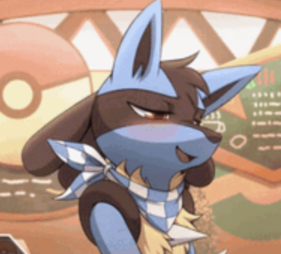 Blushing Lucario Blank Meme Template