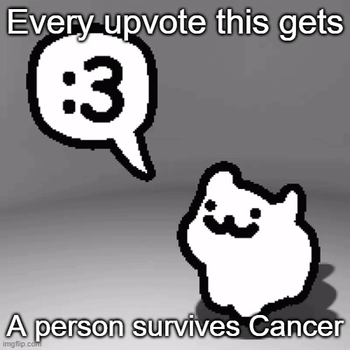 :3 | Every upvote this gets; A person survives Cancer | image tagged in 3 cat,cat,cats,funny cats,cancer,haha | made w/ Imgflip meme maker