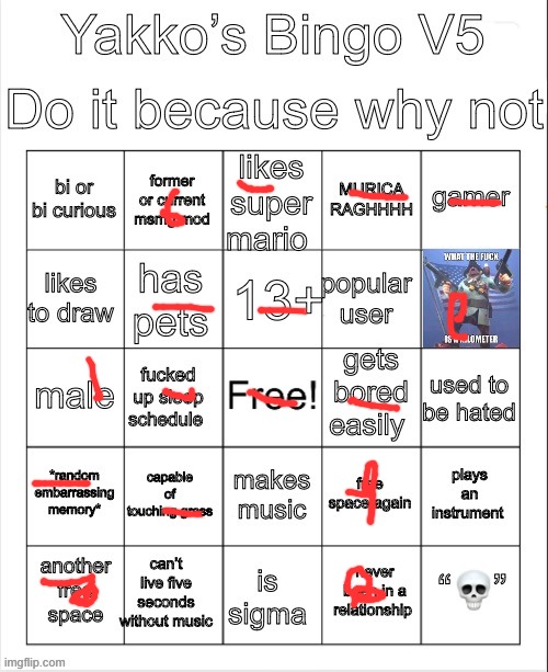 Yakko’s Bingo V5 | image tagged in yakko s bingo v5 | made w/ Imgflip meme maker