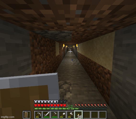 this is in my mine i call it the hallway of torches | made w/ Imgflip meme maker