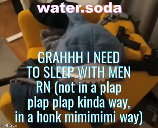 im so fucking lonely | GRAHHH I NEED TO SLEEP WITH MEN RN (not in a plap plap plap kinda way, in a honk mimimimi way) | image tagged in shart | made w/ Imgflip meme maker