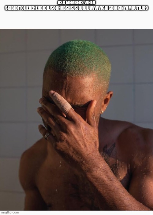 Frank Ocean Blond | ASR MEMBERS WHEN SKIBIDITOLIEHEHEHDJDHJSODHCBSHSJSJDJDJJJVVVJVJGBIGDICKINYOMOUTHJ69 | image tagged in frank ocean blond | made w/ Imgflip meme maker