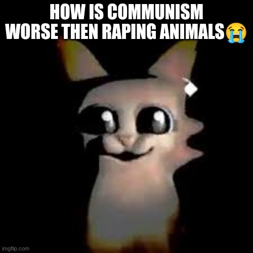 @memespoon | HOW IS COMMUNISM WORSE THEN RAPING ANIMALS😭 | image tagged in car | made w/ Imgflip meme maker