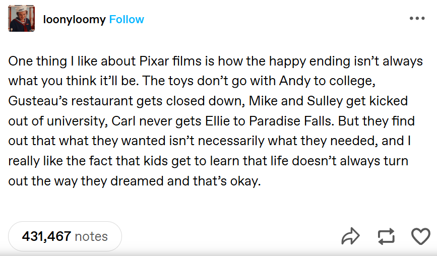 pixar tumblr quote wisdom Blank Meme Template