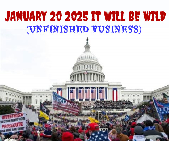 January 20th it will be wild     (Unfinished Business) | JANUARY 20 2025 IT WILL BE WILD; (UNFINISHED BUSINESS) | image tagged in january 20th it will be wild  unfinished business,hang mike pence,nanacy nancy where are you,coup nuber 2,maga monacrh | made w/ Imgflip meme maker