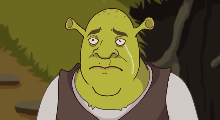 sad shrek Blank Meme Template