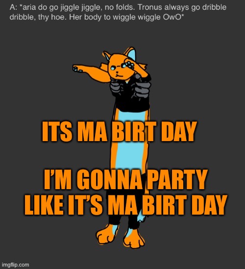 Aria The Longcat | ITS MA BIRT DAY; I’M GONNA PARTY LIKE IT’S MA BIRT DAY | image tagged in aria the longcat | made w/ Imgflip meme maker