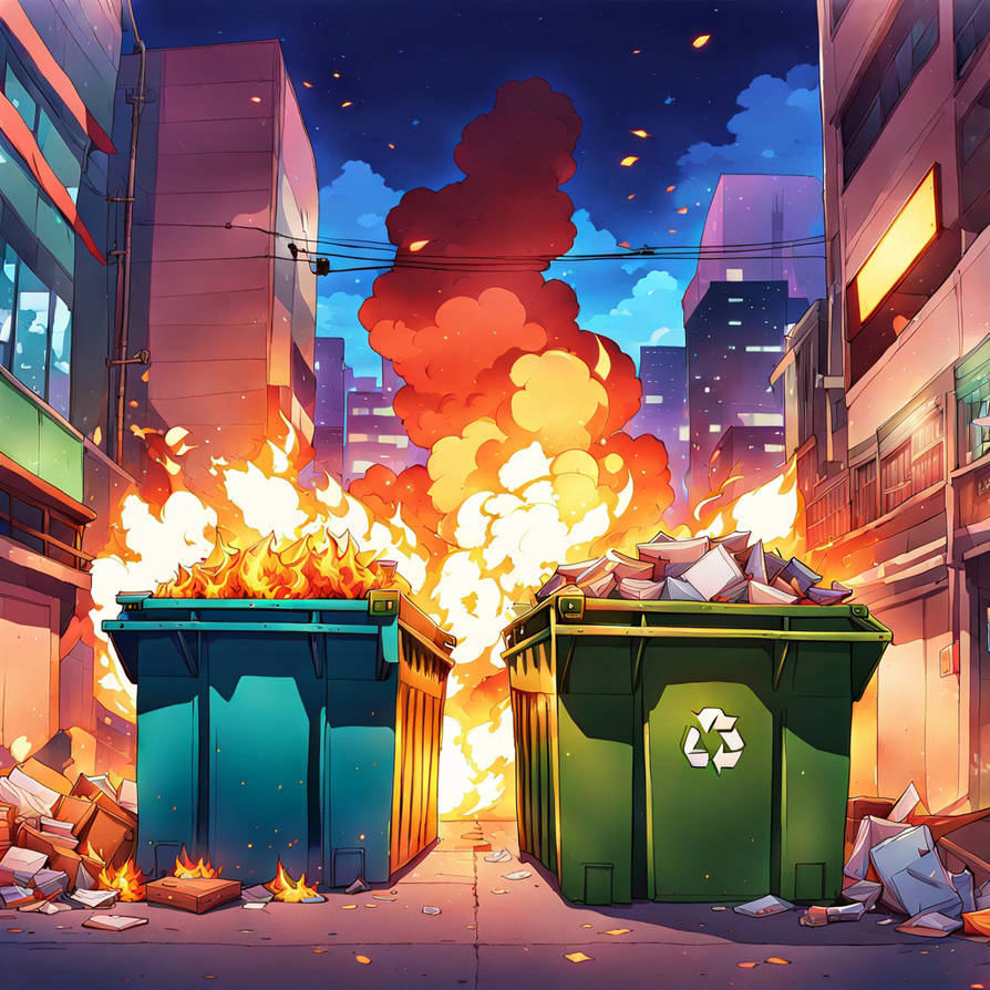 Dumpster Fire Blank Meme Template