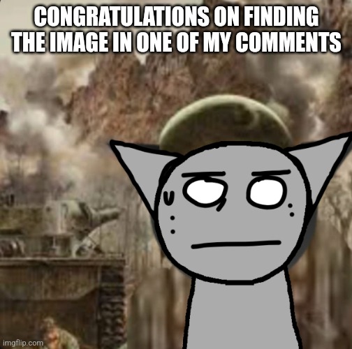 1000 yard stare | CONGRATULATIONS ON FINDING THE IMAGE IN ONE OF MY COMMENTS | image tagged in 1000 yard stare | made w/ Imgflip meme maker