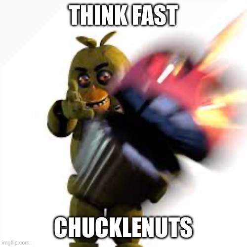 think fast chucklenuts | THINK FAST; CHUCKLENUTS | image tagged in think fast chucklenuts | made w/ Imgflip meme maker