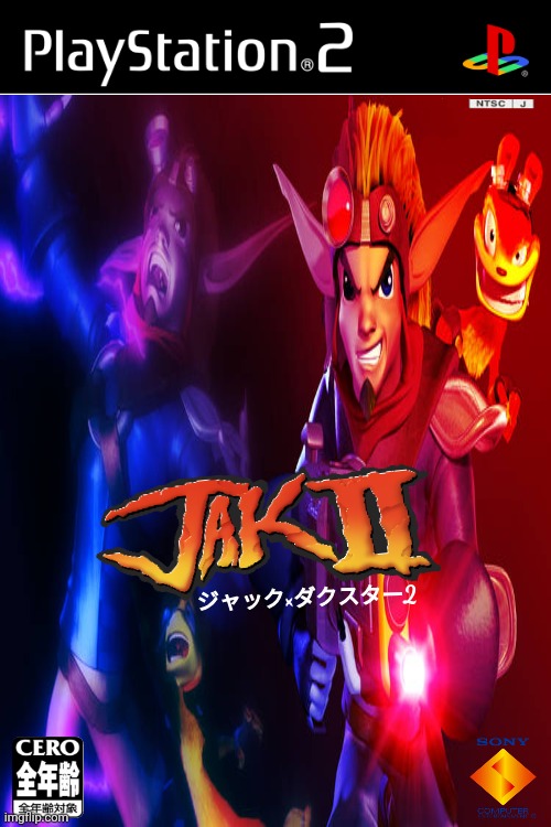 Jak and Daxter ps2 japan | ジャック×ダクスター2 | image tagged in blank white template | made w/ Imgflip meme maker