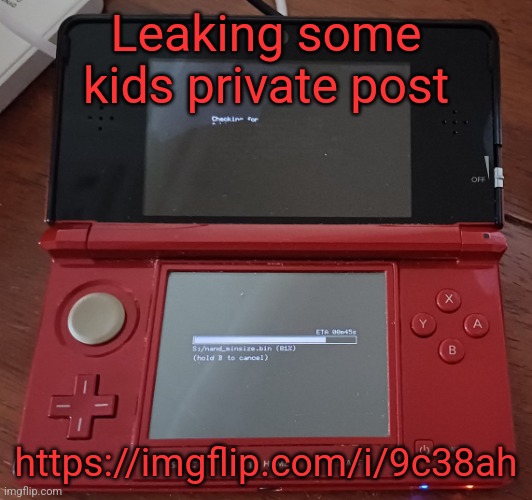 Renniks11_ Alternate Announcement Template | Leaking some kids private post; https://imgflip.com/i/9c38ah | image tagged in renniks11_ alternate announcement template | made w/ Imgflip meme maker