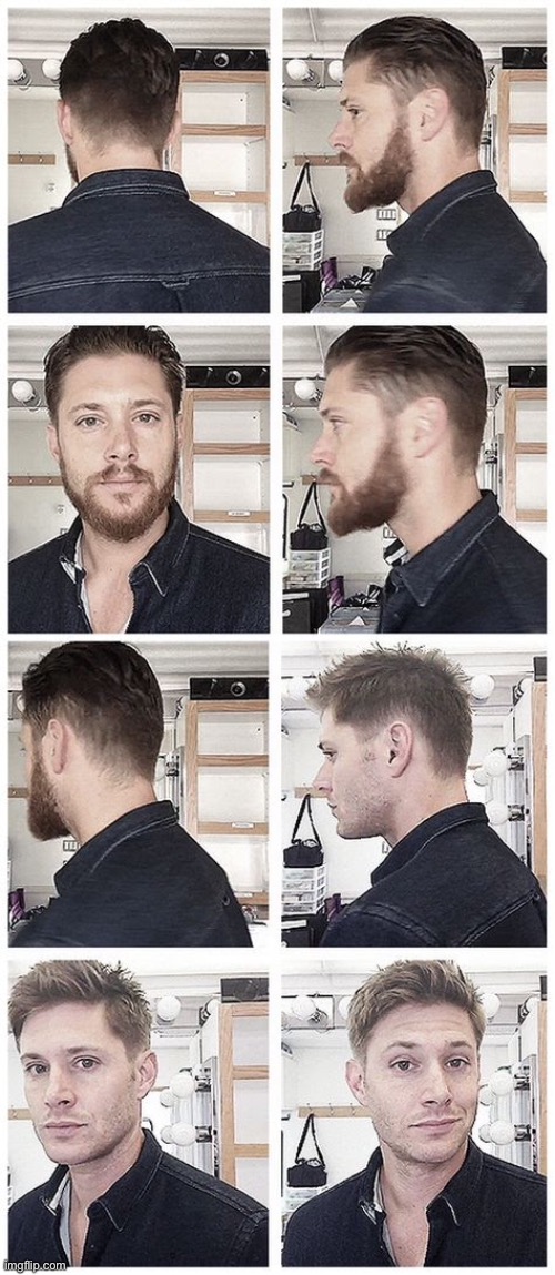 The Unbelievable Transformation | image tagged in dude just lost ten years,and it was just the beard,jensen ackles,dean winchester,supernatural | made w/ Imgflip meme maker