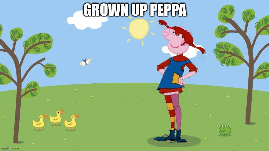 Grown Up Peppa | GROWN UP PEPPA | image tagged in peppa lonsgtocking | made w/ Imgflip meme maker