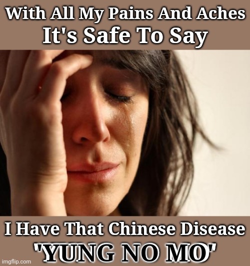 Embracing the ' YUNG NO MO' lifestyle | With All My Pains And Aches; It's Safe To Say; I Have That Chinese Disease; 'YUNG NO MO'; 'YUNG NO MO' | image tagged in memes,first world problems,aging | made w/ Imgflip meme maker