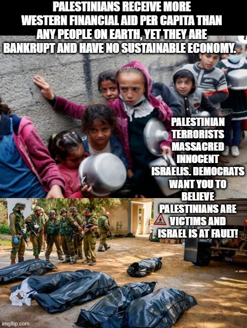 Children with no chance because they are supported by Terrorists and Democrats! | PALESTINIANS RECEIVE MORE WESTERN FINANCIAL AID PER CAPITA THAN ANY PEOPLE ON EARTH, YET THEY ARE BANKRUPT AND HAVE NO SUSTAINABLE ECONOMY. PALESTINIAN TERRORISTS MASSACRED INNOCENT ISRAELIS. DEMOCRATS WANT YOU TO BELIEVE PALESTINIANS ARE VICTIMS AND ISRAEL IS AT FAULT! | image tagged in democrats,sickness,pathetic,terrorists | made w/ Imgflip meme maker