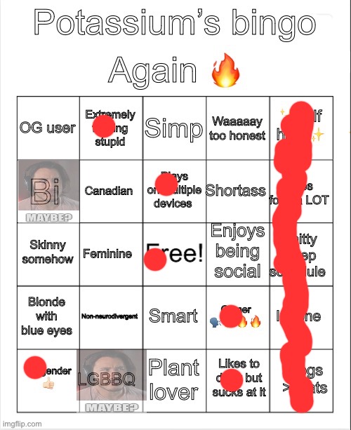 Potassium Bingo V4 | image tagged in potassium bingo v4 | made w/ Imgflip meme maker