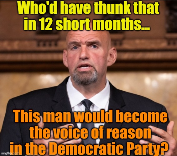 Ripley's Believe It Or Not! | Who'd have thunk that in 12 short months... This man would become the voice of reason in the Democratic Party? | image tagged in john fetterman | made w/ Imgflip meme maker