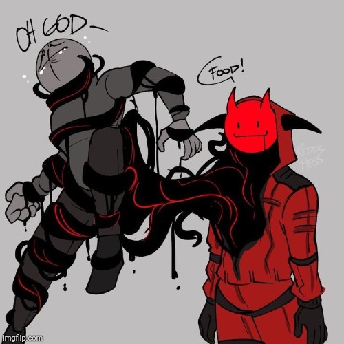 This is basically how Darkinors usually eat, some don't but most do {Not my art lmao} | made w/ Imgflip meme maker