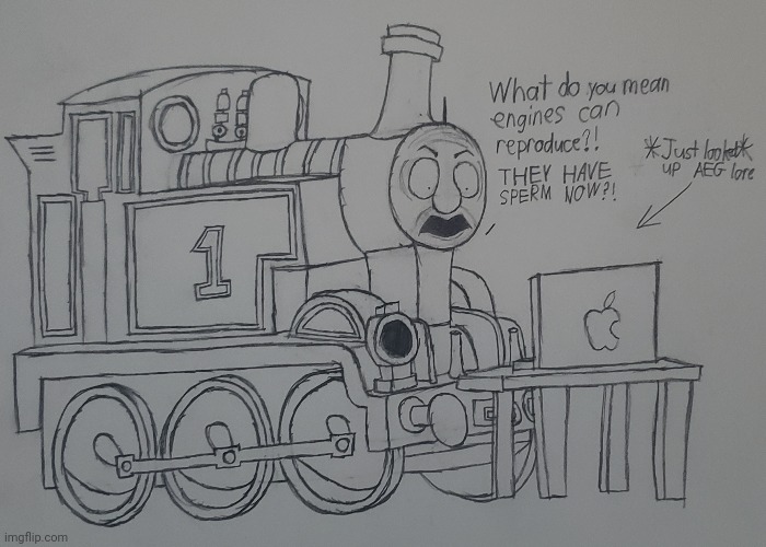 It was time for Thomas to leave, he had *TRULY* seen everything | image tagged in thomas the tank engine,nostalgia critic,reference,drawing | made w/ Imgflip meme maker