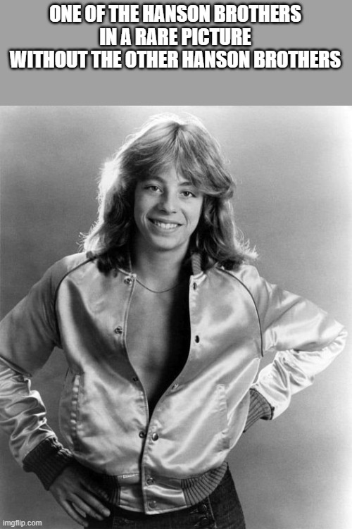 One Of The Hanson Brothers | ONE OF THE HANSON BROTHERS IN A RARE PICTURE WITHOUT THE OTHER HANSON BROTHERS | image tagged in hanson,brothers,long hair,leif garrett,funny,memes | made w/ Imgflip meme maker