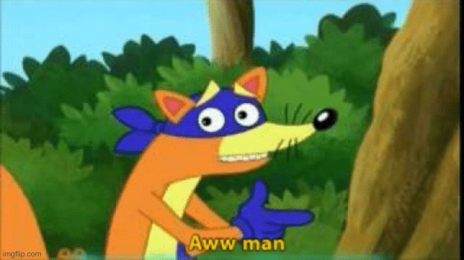 Swiper Aww Man | image tagged in swiper aww man | made w/ Imgflip meme maker