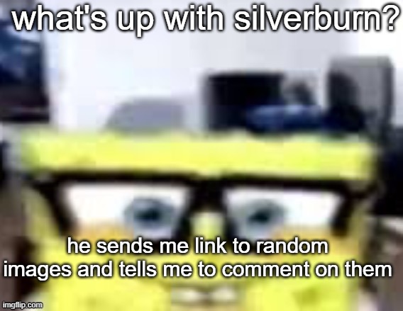 Typical npc | what's up with silverburn? he sends me link to random images and tells me to comment on them | image tagged in ronnie mcsponge | made w/ Imgflip meme maker