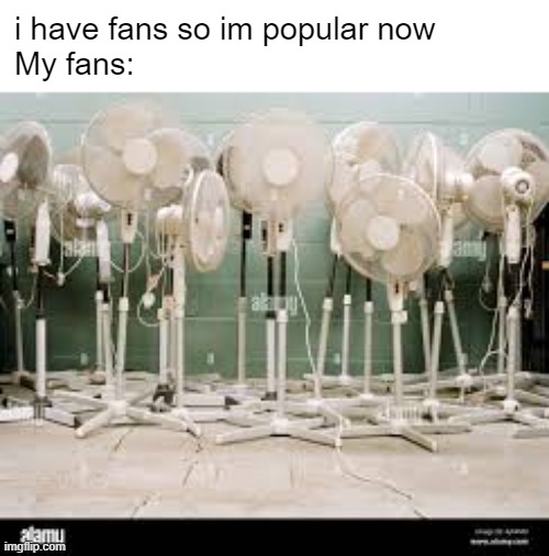 Fandom | i have fans so im popular now
My fans: | image tagged in fans,onlyfans | made w/ Imgflip meme maker