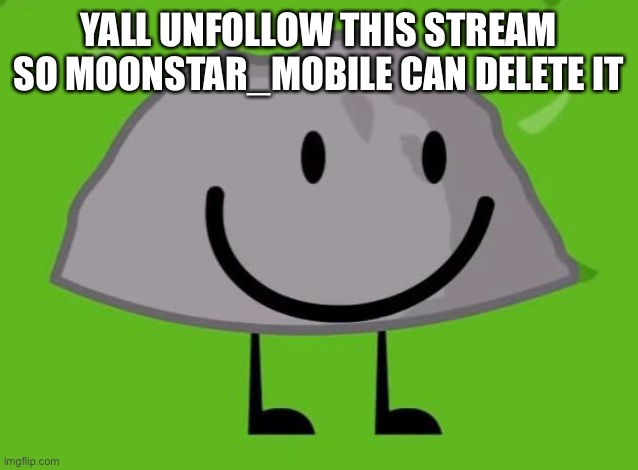 Stupid F*cking Rock | YALL UNFOLLOW THIS STREAM SO MOONSTAR_MOBILE CAN DELETE IT | image tagged in stupid f cking rock | made w/ Imgflip meme maker