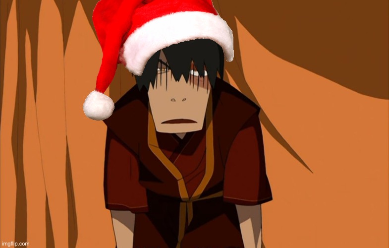 Zuko flustered (But he’s in the Holly Jolly Spirit) Blank Meme Template