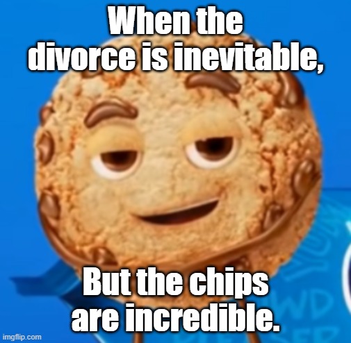 Chips Ahoy! | When the divorce is inevitable, But the chips are incredible. | image tagged in chips ahoy | made w/ Imgflip meme maker