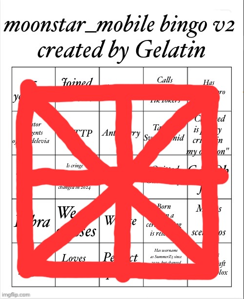 moonstar_mobile bingo V2 | image tagged in moonstar_mobile bingo v2 | made w/ Imgflip meme maker