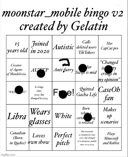 moonstar_mobile bingo V2 | image tagged in moonstar_mobile bingo v2 | made w/ Imgflip meme maker
