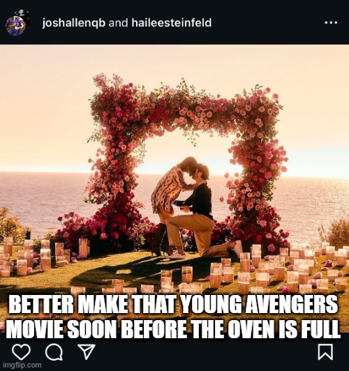 Young Avengers Might Get Spoiled | BETTER MAKE THAT YOUNG AVENGERS MOVIE SOON BEFORE THE OVEN IS FULL | image tagged in young avengers | made w/ Imgflip meme maker