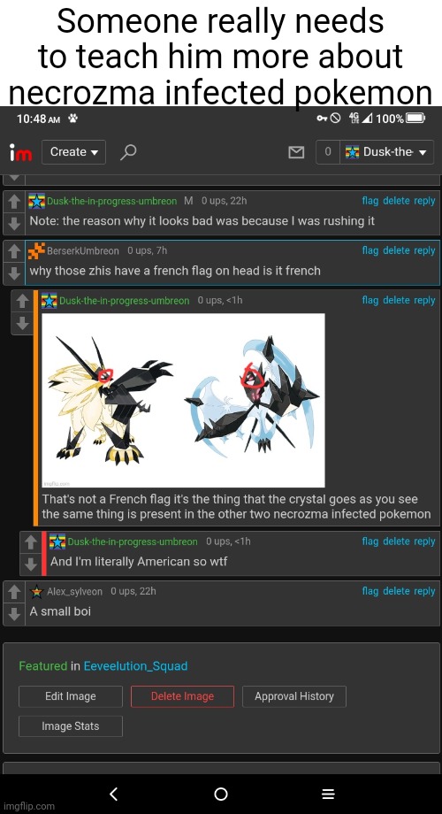 For the last time ITS FOR AN FREAKING CRYSTAL | Someone really needs to teach him more about necrozma infected pokemon | made w/ Imgflip meme maker