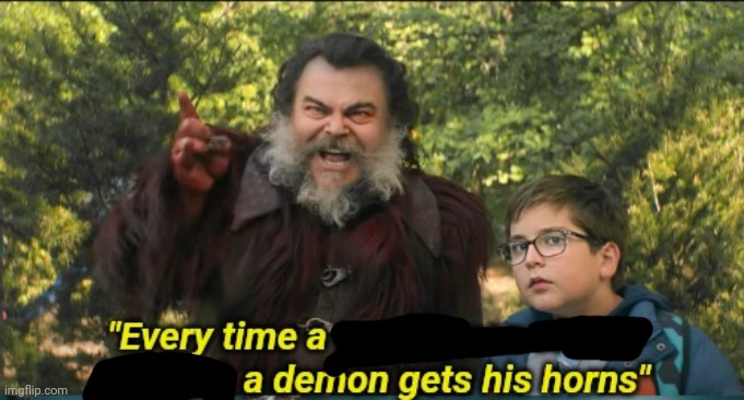 A demon grows its horns Blank Meme Template