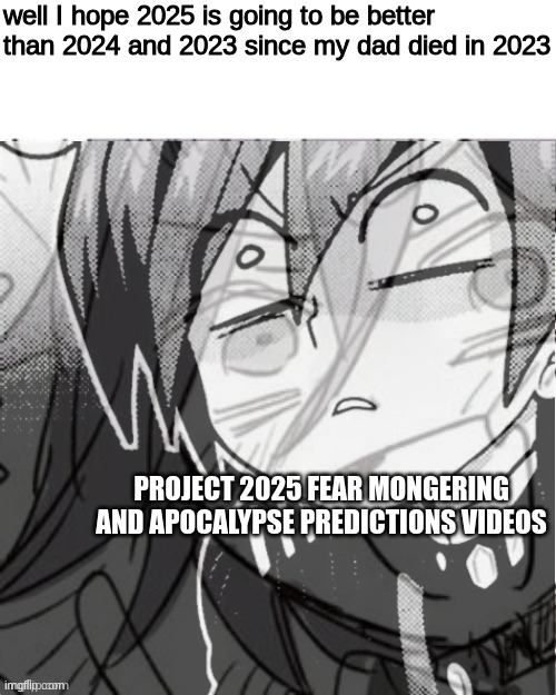 Really | well I hope 2025 is going to be better than 2024 and 2023 since my dad died in 2023; PROJECT 2025 FEAR MONGERING AND APOCALYPSE PREDICTIONS VIDEOS | image tagged in hidden internal victory | made w/ Imgflip meme maker