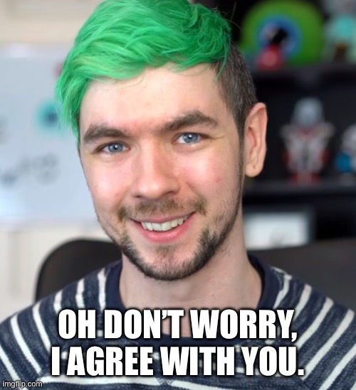 JackSepticEye Thumbs Up | OH DON’T WORRY, I AGREE WITH YOU. | image tagged in jacksepticeye thumbs up | made w/ Imgflip meme maker