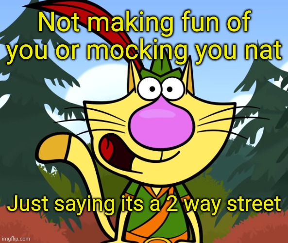 No Way!! (Nature Cat) | Not making fun of you or mocking you nat; Just saying its a 2 way street | image tagged in no way nature cat | made w/ Imgflip meme maker