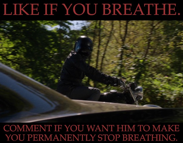 This Guy Is Severely Underrated | LIKE IF YOU BREATHE. COMMENT IF YOU WANT HIM TO MAKE
YOU PERMANENTLY STOP BREATHING. | image tagged in like if you breathe,comment to stop breathing,social experiment,arthur ketch,david haydn jones,supernatural | made w/ Imgflip meme maker