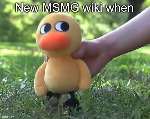 duck song plushie | New MSMG wiki when | image tagged in duck song plushie | made w/ Imgflip meme maker