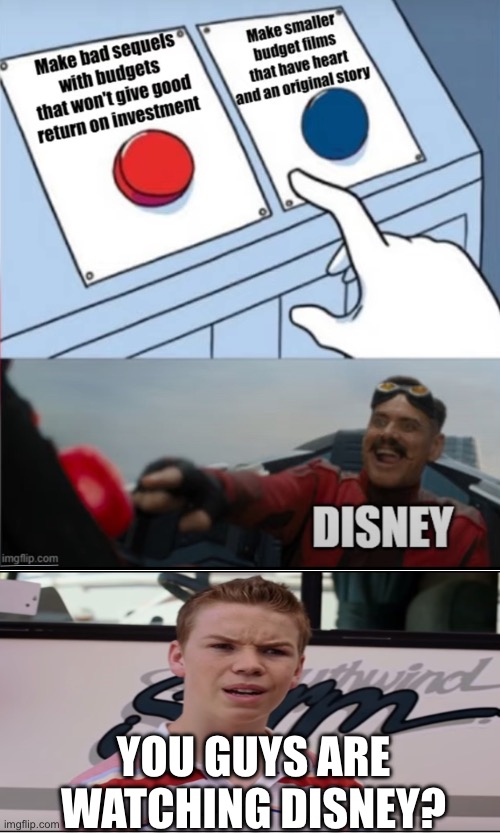 Yes I used a meme in a meme | YOU GUYS ARE WATCHING DISNEY? | image tagged in disney,you guys are getting paid | made w/ Imgflip meme maker