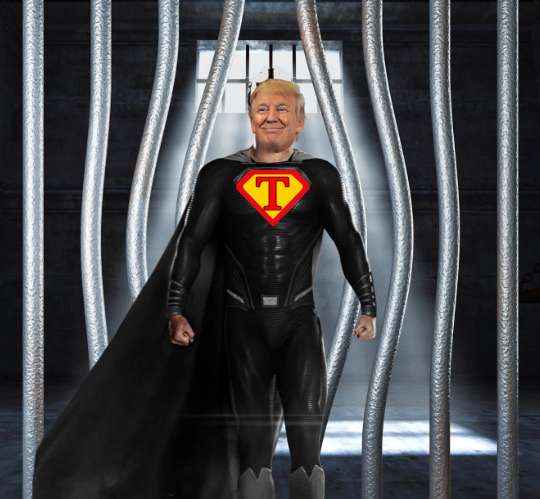 Super Trump breaks out of prison Blank Meme Template