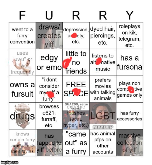 Furry Bingo V2 | image tagged in furry bingo v2 | made w/ Imgflip meme maker