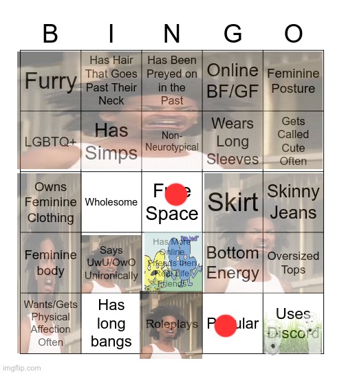 Femboy Bingo | image tagged in femboy bingo | made w/ Imgflip meme maker