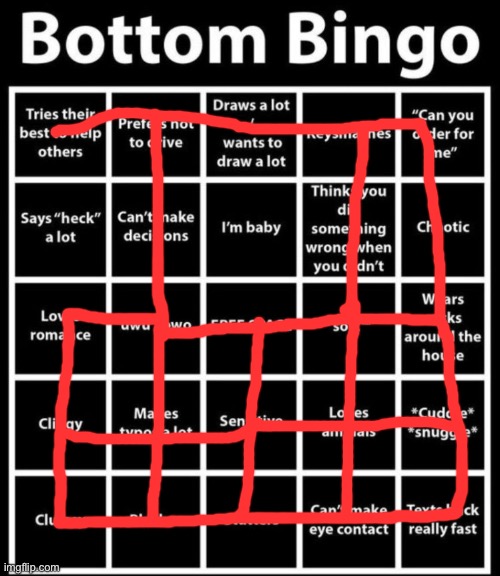 Decided to it after seeing the copypasta | image tagged in bottom bingo | made w/ Imgflip meme maker