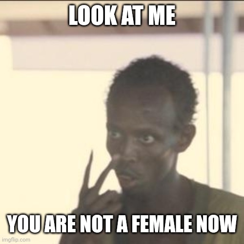 Look At Me Meme | LOOK AT ME YOU ARE NOT A FEMALE NOW | image tagged in memes,look at me | made w/ Imgflip meme maker