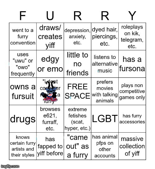 Furry Bingo V2 | image tagged in furry bingo v2 | made w/ Imgflip meme maker