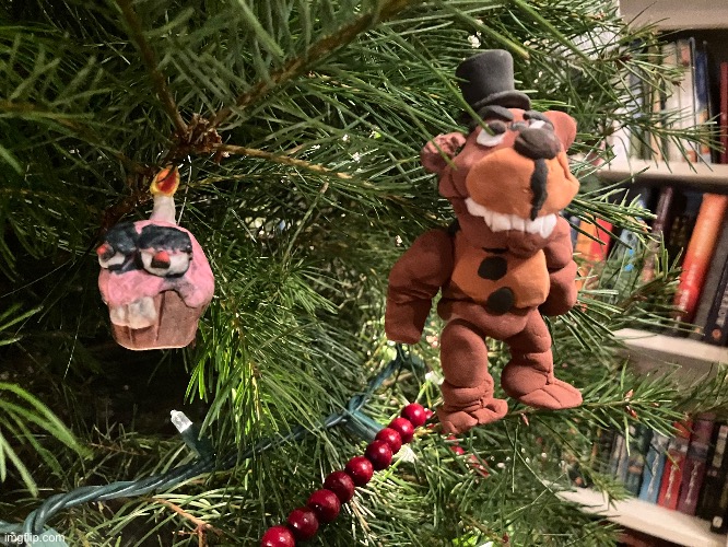 Made some air dry clay ornaments (wtf is up with Freddy??) | image tagged in fnaf | made w/ Imgflip meme maker